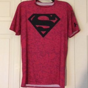 Pink Superman Compression Under Armour Shirt